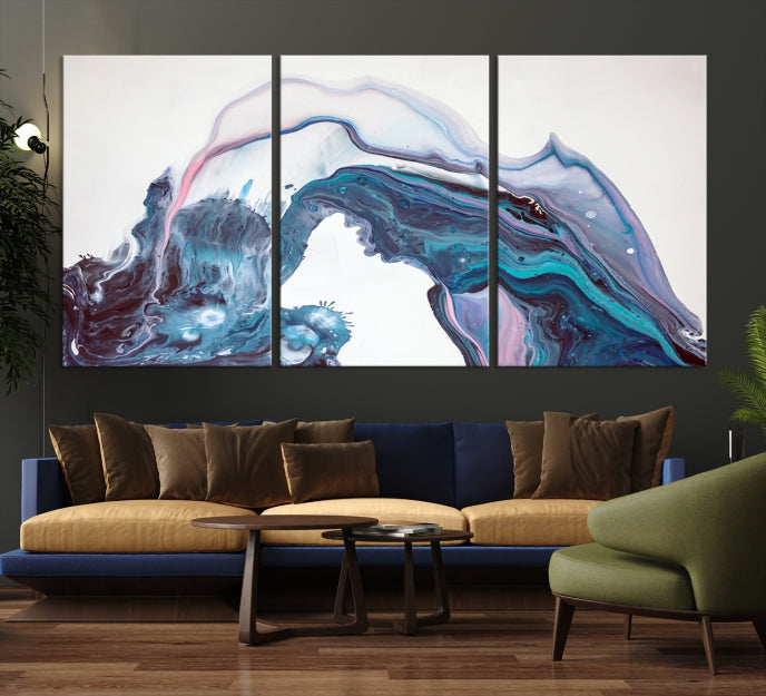 Modern Marble Fluid Effect Large Wall Art Modern Abstract Canvas Print