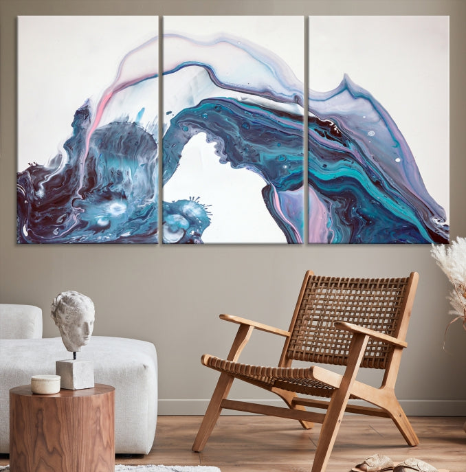 Modern Marble Fluid Effect Large Wall Art Modern Abstract Canvas Print