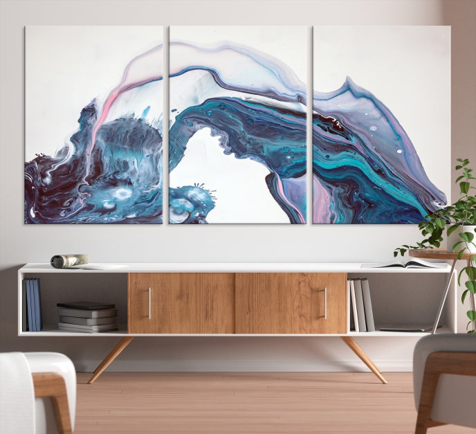 Modern Marble Fluid Effect Large Wall Art Modern Abstract Canvas Print