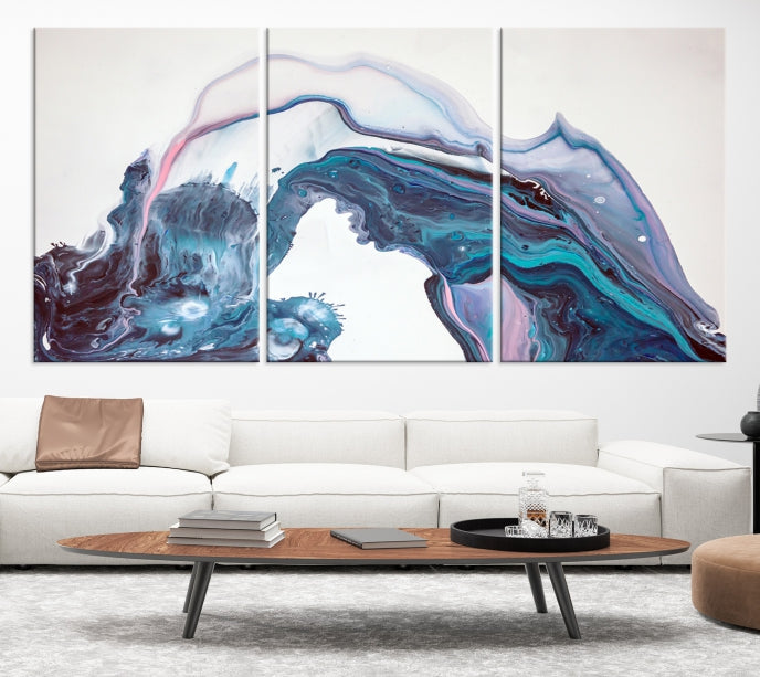 Modern Marble Fluid Effect Large Wall Art Modern Abstract Canvas Print