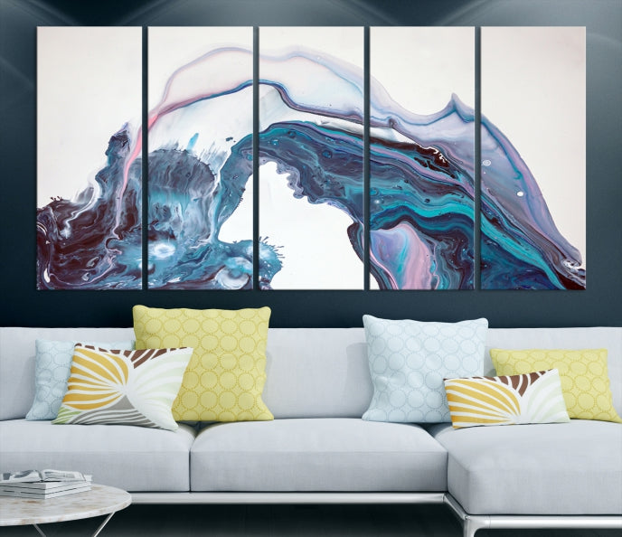 Modern Marble Fluid Effect Large Wall Art Modern Abstract Canvas Print