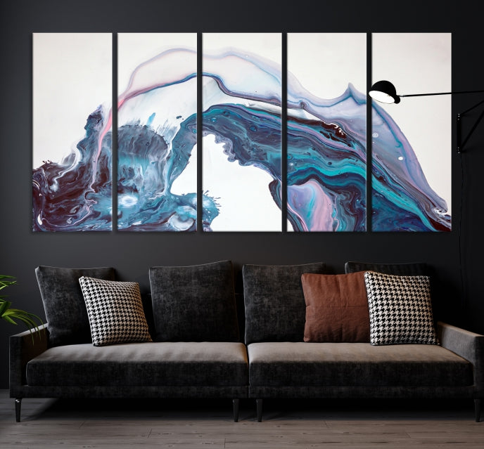 Modern Marble Fluid Effect Large Wall Art Modern Abstract Canvas Print