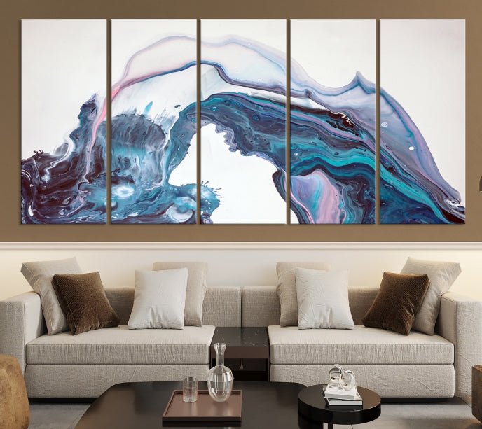 Modern Marble Fluid Effect Large Wall Art Modern Abstract Canvas Print