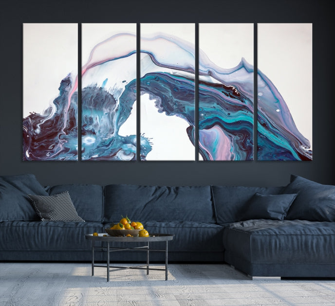 Modern Marble Fluid Effect Large Wall Art Modern Abstract Canvas Print