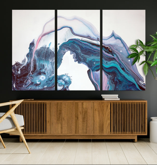 Modern Marble Fluid Effect Large Wall Art Modern Abstract Canvas Print