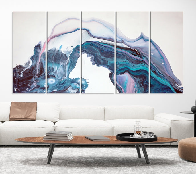 Modern Marble Fluid Effect Large Wall Art Modern Abstract Canvas Print