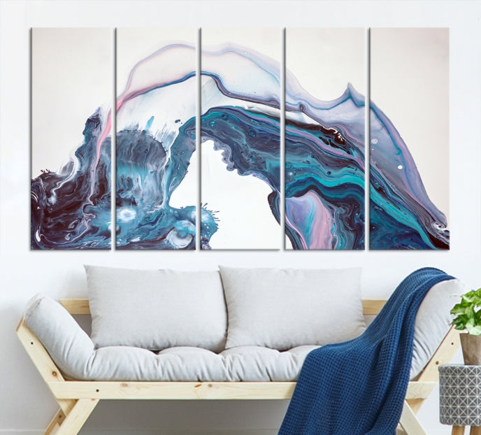 Modern Marble Fluid Effect Large Wall Art Modern Abstract Canvas Print