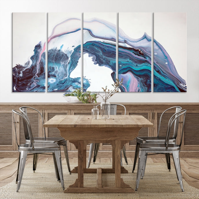 Modern Marble Fluid Effect Large Wall Art Modern Abstract Canvas Print