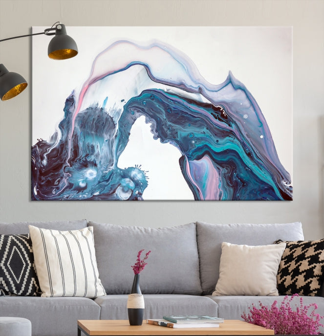 Modern Marble Fluid Effect Large Wall Art Modern Abstract Canvas Print