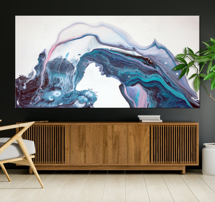 Modern Marble Fluid Effect Large Wall Art Modern Abstract Canvas Print