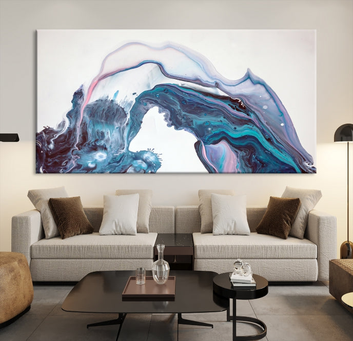 Modern Marble Fluid Effect Large Wall Art Modern Abstract Canvas Print