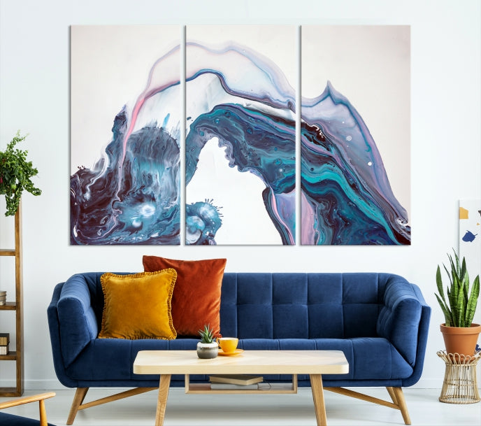 Modern Marble Fluid Effect Large Wall Art Modern Abstract Canvas Print