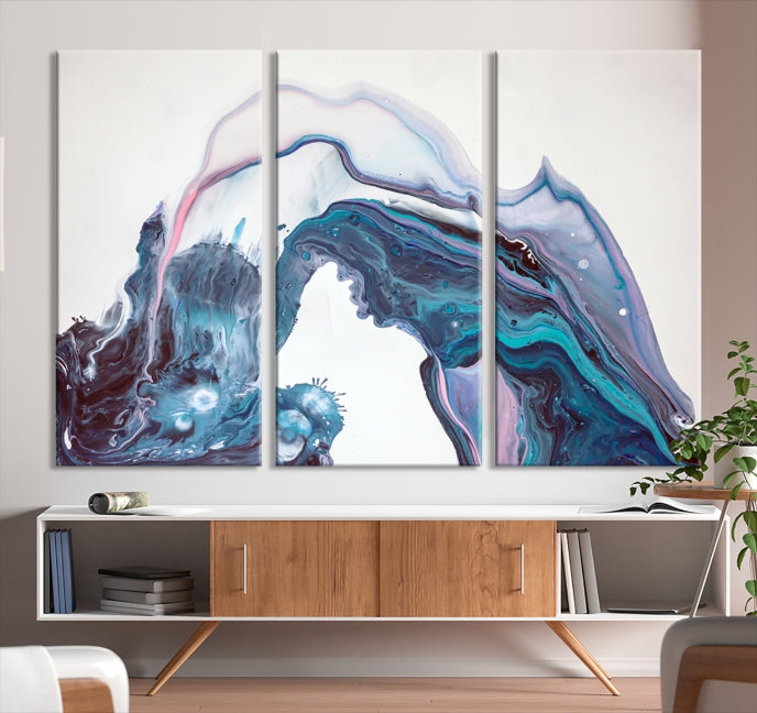 Modern Marble Fluid Effect Large Wall Art Modern Abstract Canvas Print