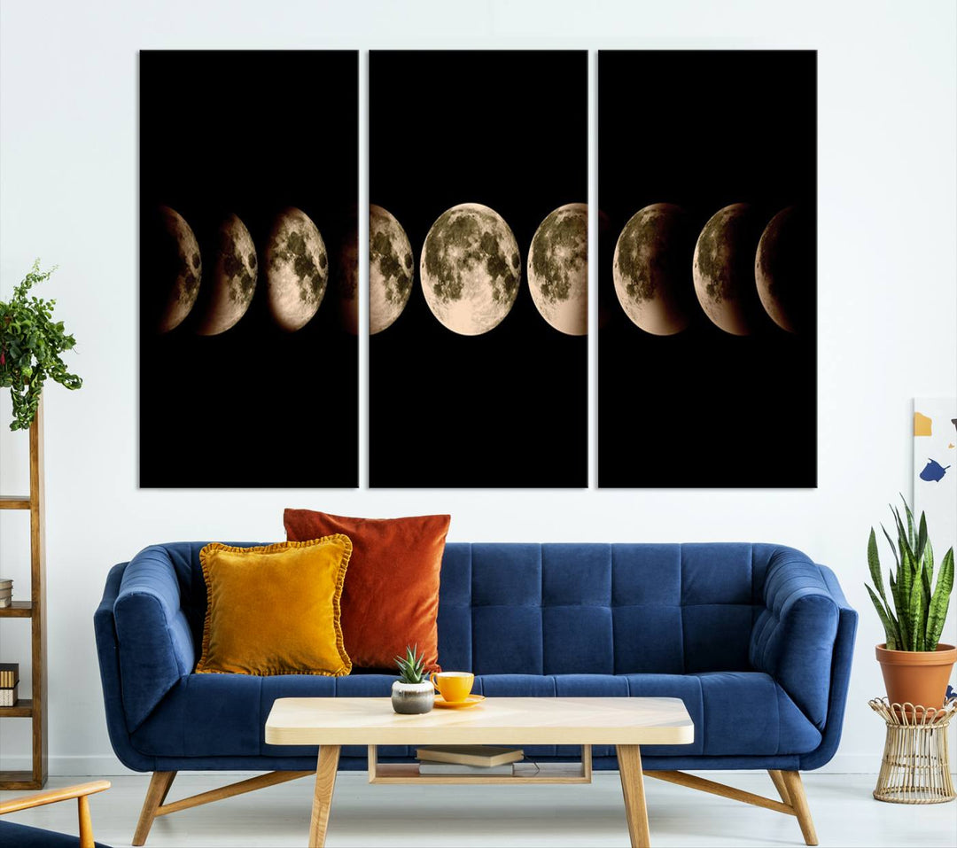 Moon Phases Canvas, Lunar Eclipse Canvas Art, Moon Phases Decor, Moon Canvas, Lunar Eclipse Style Canvas, Space Canvas, Space Home Decor Art