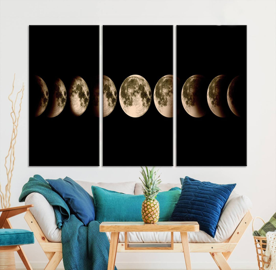 Moon Phases Canvas, Lunar Eclipse Canvas Art, Moon Phases Decor, Moon Canvas, Lunar Eclipse Style Canvas, Space Canvas, Space Home Decor Art