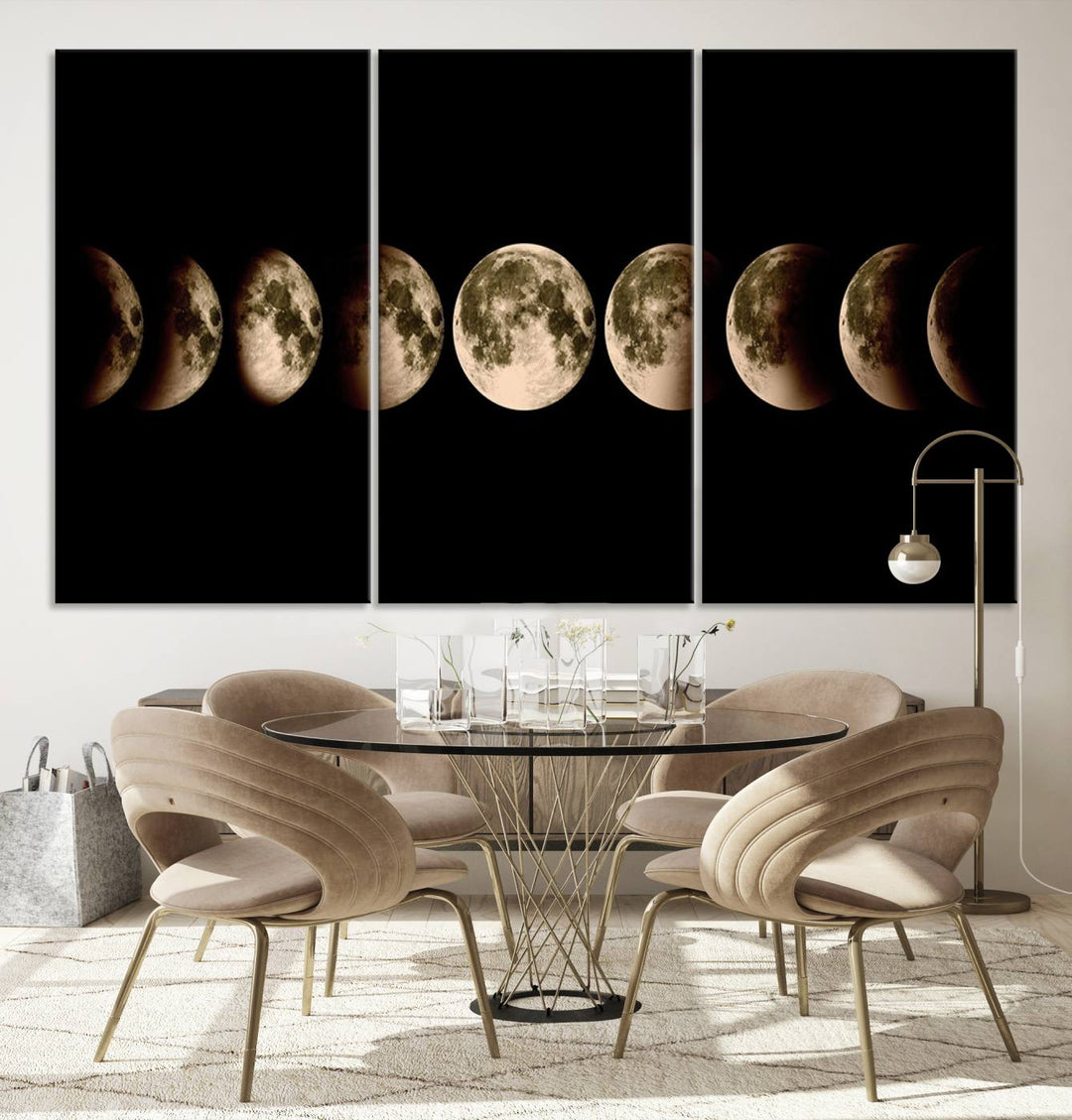 Moon Phases Canvas, Lunar Eclipse Canvas Art, Moon Phases Decor, Moon Canvas, Lunar Eclipse Style Canvas, Space Canvas, Space Home Decor Art