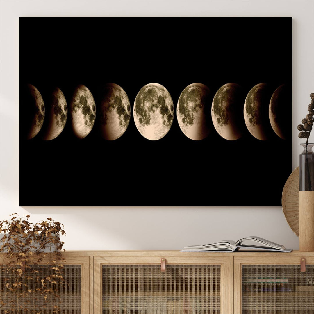 Moon Phases Canvas, Lunar Eclipse Canvas Art, Moon Phases Decor, Moon Canvas, Lunar Eclipse Style Canvas, Space Canvas, Space Home Decor Art