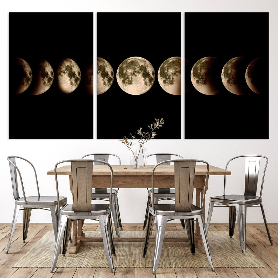 Moon Phases Canvas, Lunar Eclipse Canvas Art, Moon Phases Decor, Moon Canvas, Lunar Eclipse Style Canvas, Space Canvas, Space Home Decor Art