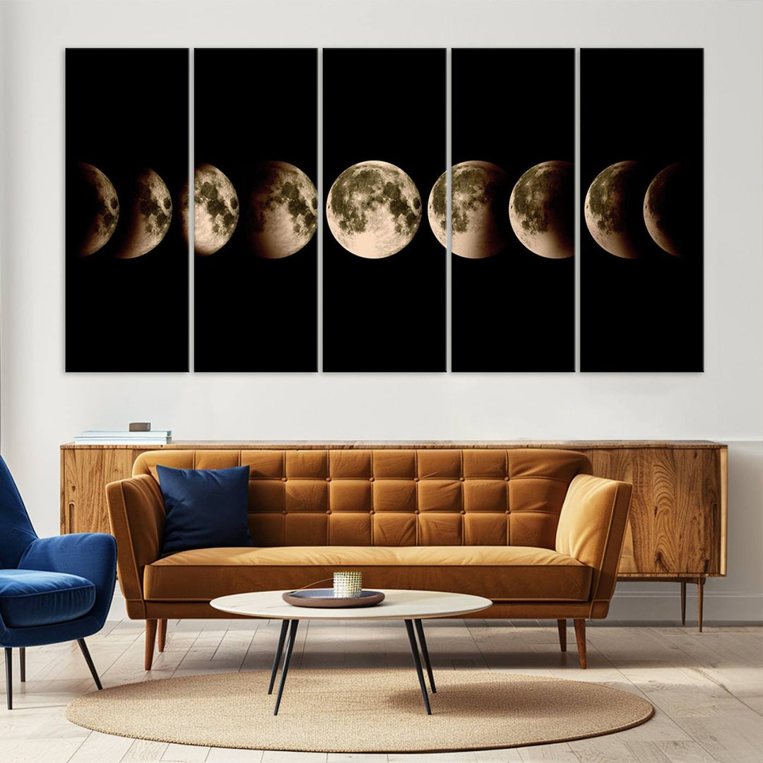 Moon Phases Canvas, Lunar Eclipse Canvas Art, Moon Phases Decor, Moon Canvas, Lunar Eclipse Style Canvas, Space Canvas, Space Home Decor Art