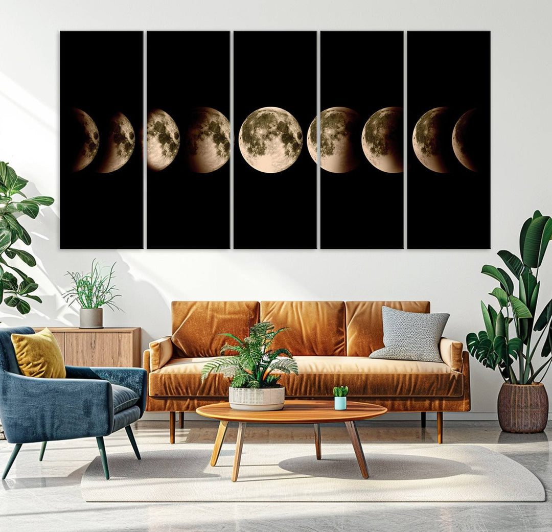 Moon Phases Canvas, Lunar Eclipse Canvas Art, Moon Phases Decor, Moon Canvas, Lunar Eclipse Style Canvas, Space Canvas, Space Home Decor Art