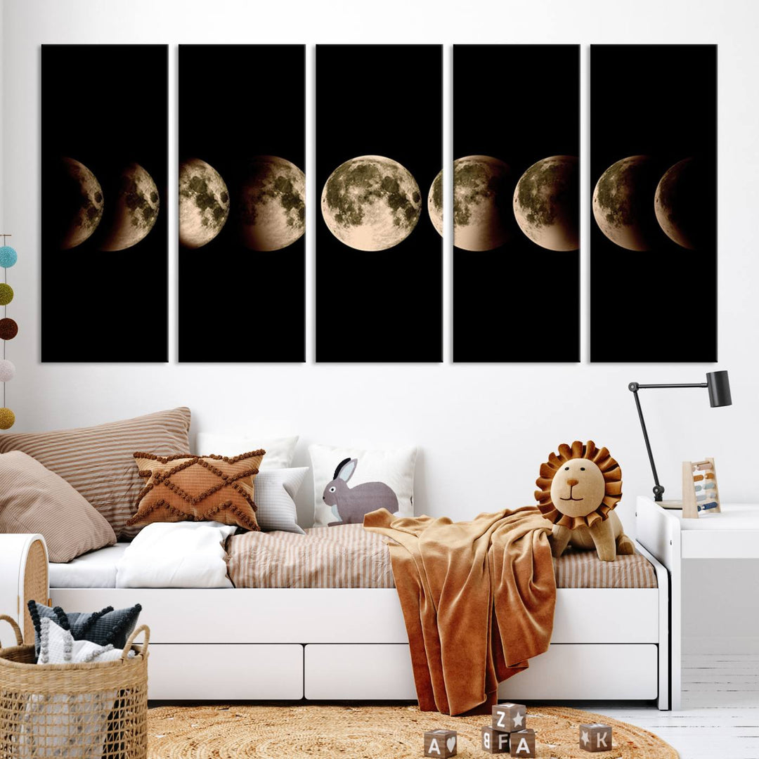 Moon Phases Canvas, Lunar Eclipse Canvas Art, Moon Phases Decor, Moon Canvas, Lunar Eclipse Style Canvas, Space Canvas, Space Home Decor Art