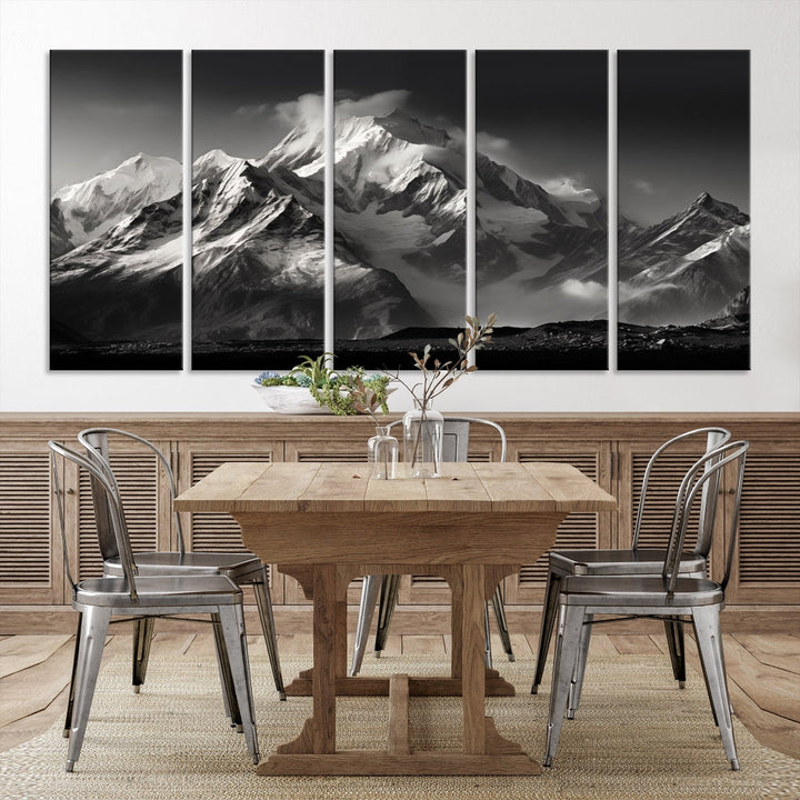 Mountain Landscape Set of Canvas Print Abstract Nature Painting