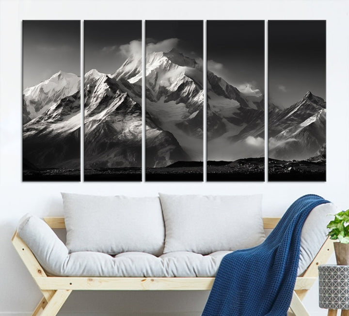 Mountain Landscape Set of Canvas Print Abstract Nature Painting