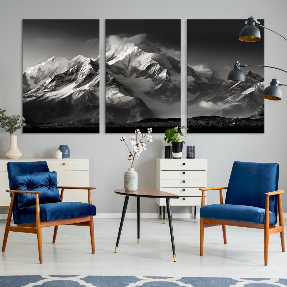 Mountain Landscape Set of Canvas Print Abstract Nature Painting