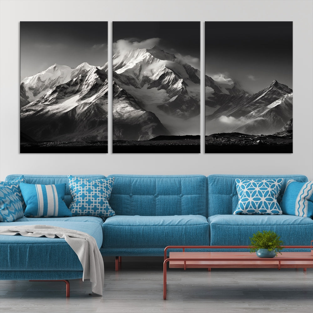 Mountain Landscape Set of Canvas Print Abstract Nature Painting