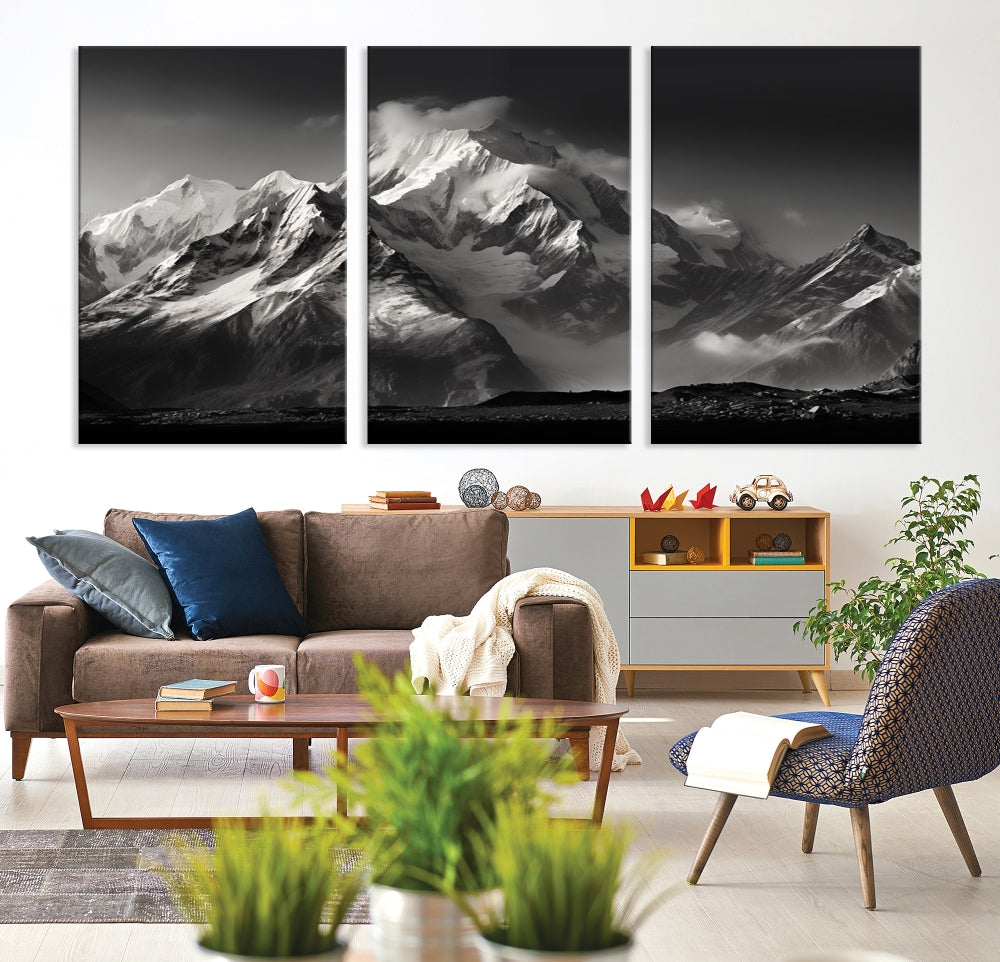 Mountain Landscape Set of Canvas Print Abstract Nature Painting