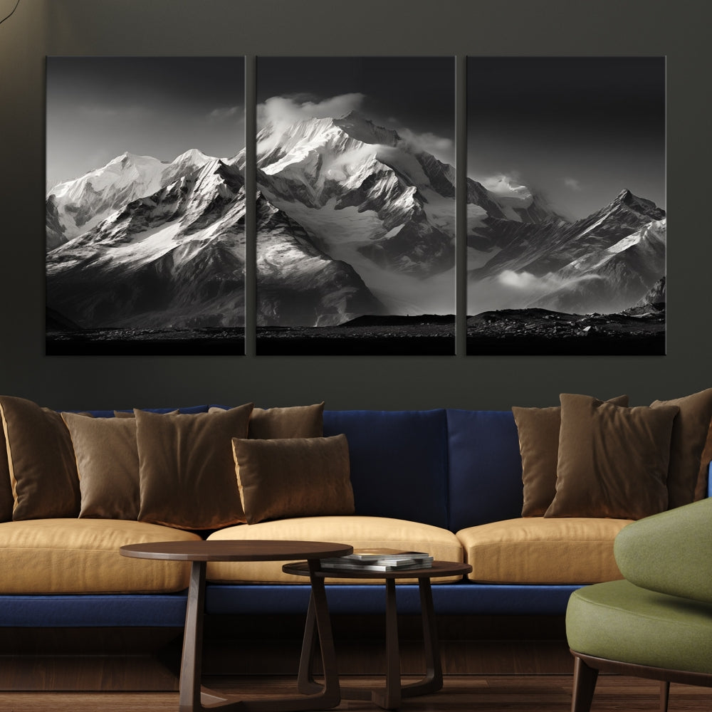 Mountain Landscape Set of Canvas Print Abstract Nature Painting