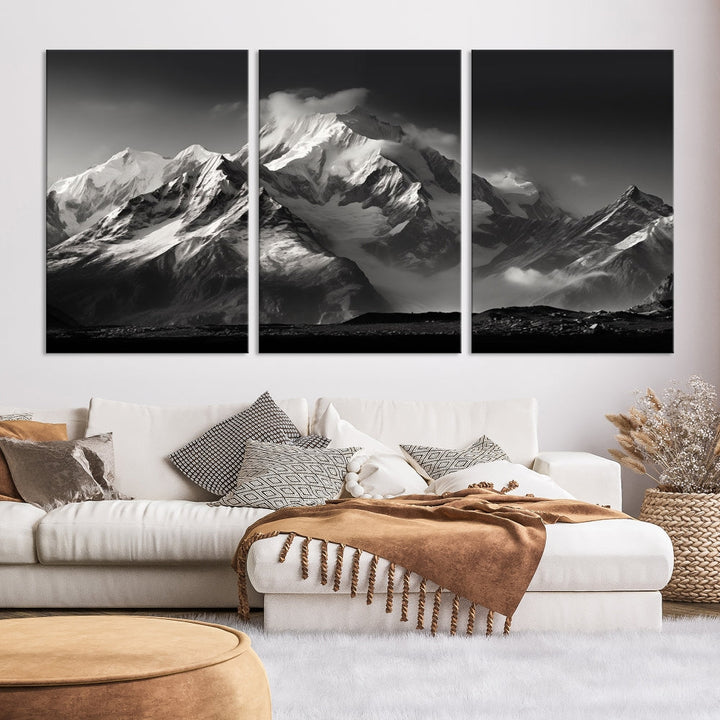 Mountain Landscape Set of Canvas Print Abstract Nature Painting