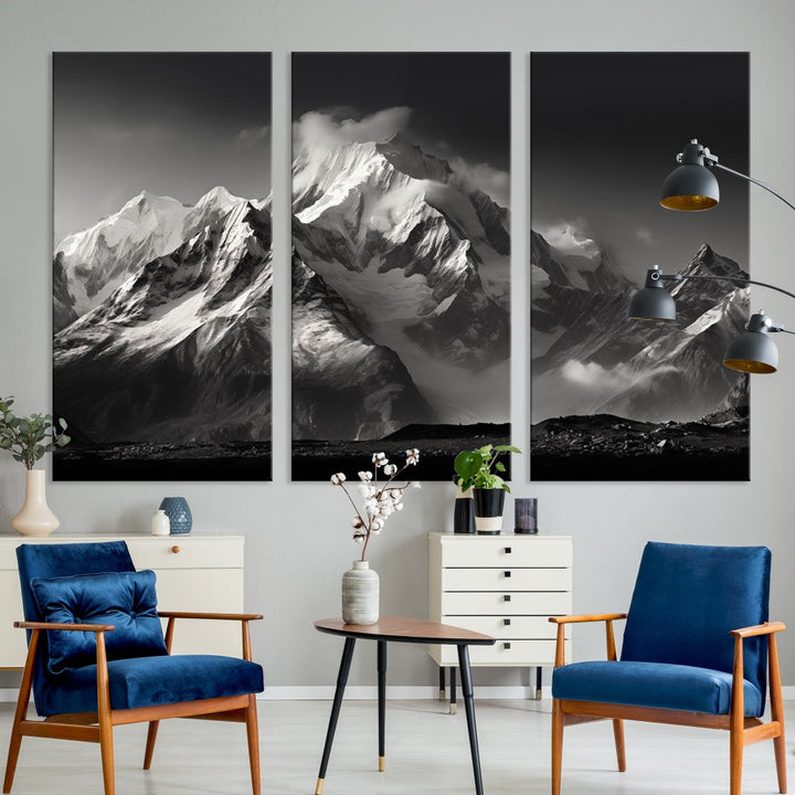 Mountain Landscape Set of Canvas Print Abstract Nature Painting