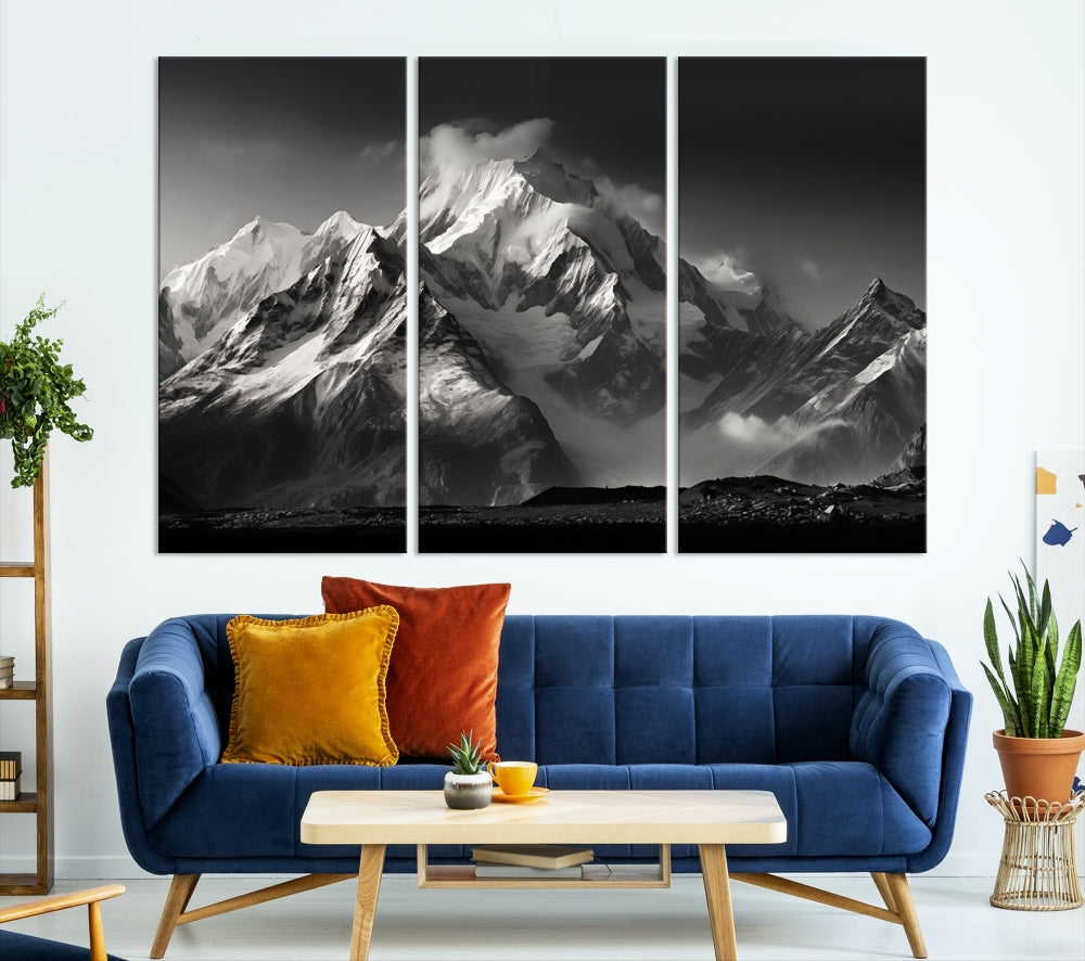 Mountain Landscape Set of Canvas Print Abstract Nature Painting