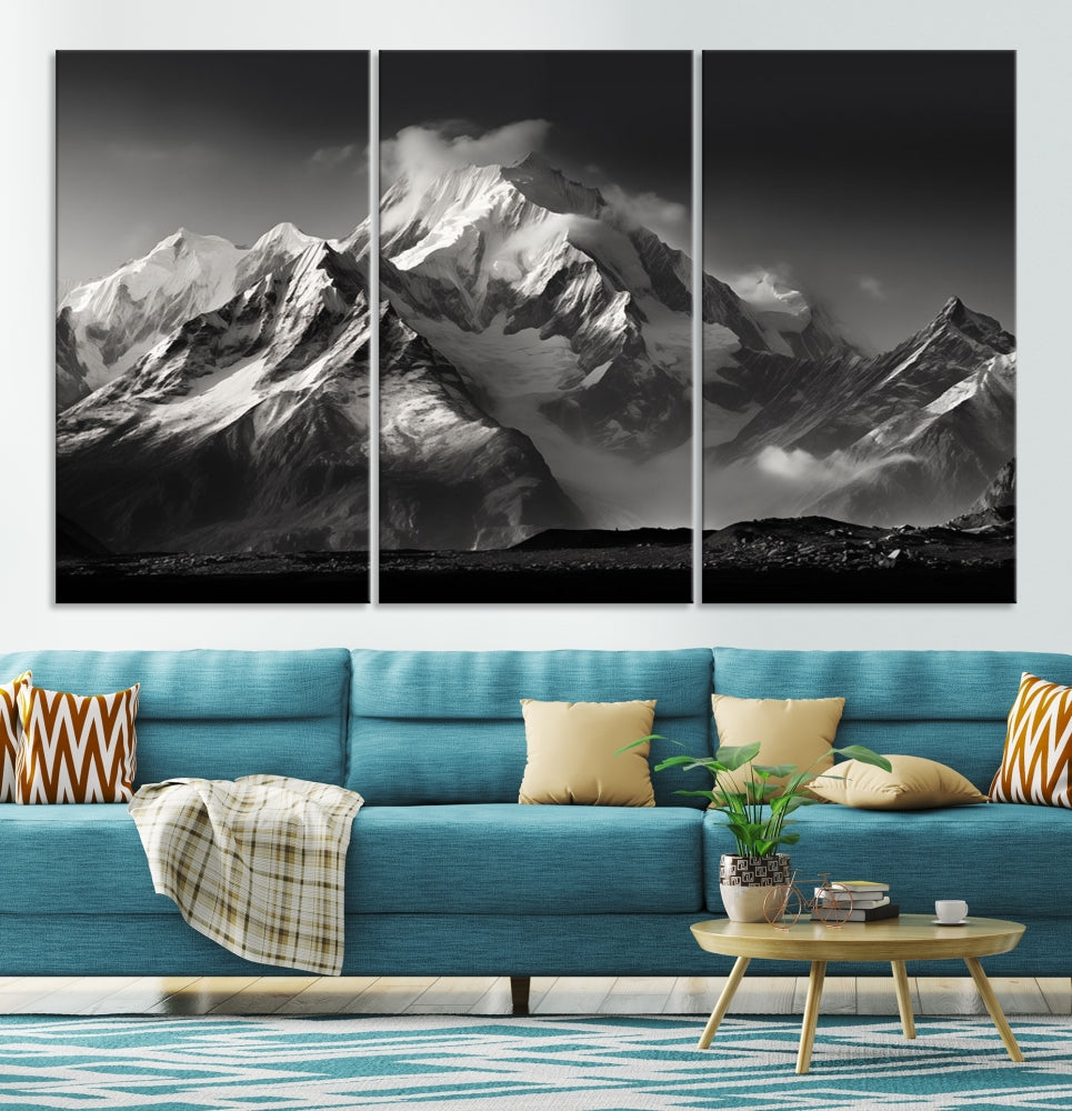 Mountain Landscape Set of Canvas Print Abstract Nature Painting