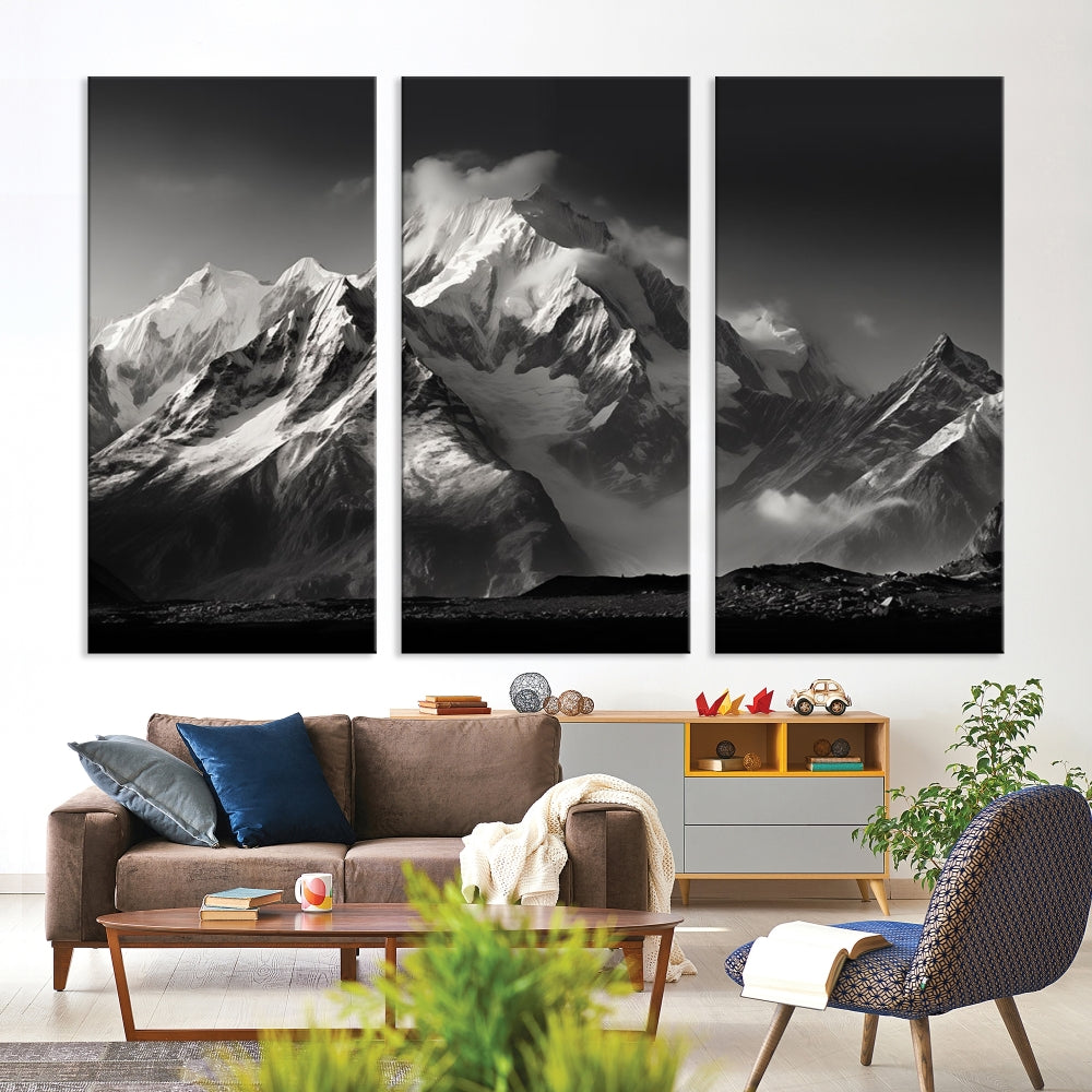 Mountain Landscape Set of Canvas Print Abstract Nature Painting