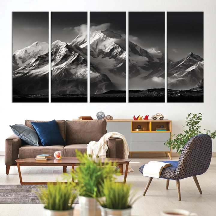 Mountain Landscape Set of Canvas Print Abstract Nature Painting