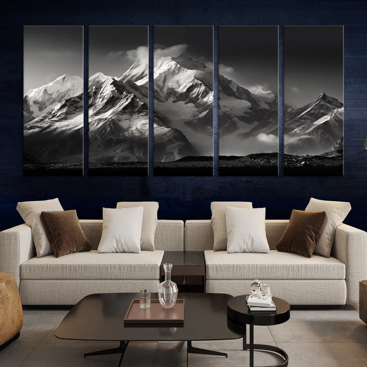 Mountain Landscape Set of Canvas Print Abstract Nature Painting