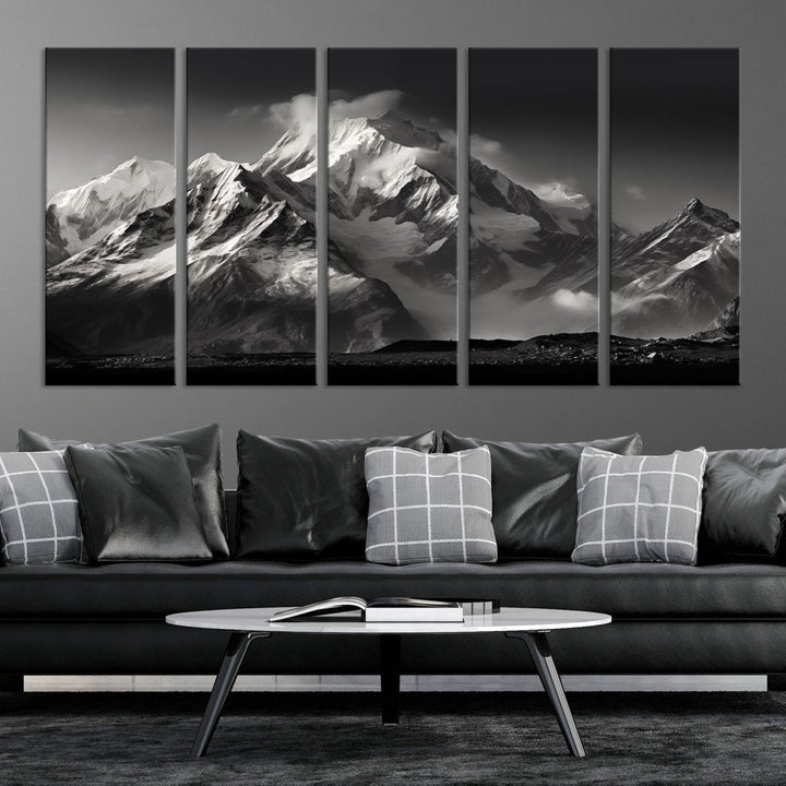 Mountain Landscape Set of Canvas Print Abstract Nature Painting