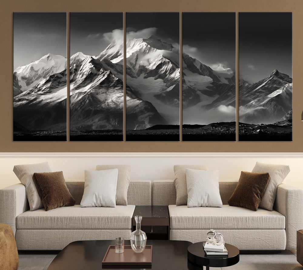 Mountain Landscape Set of Canvas Print Abstract Nature Painting