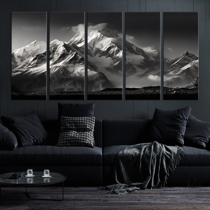 Mountain Landscape Set of Canvas Print Abstract Nature Painting