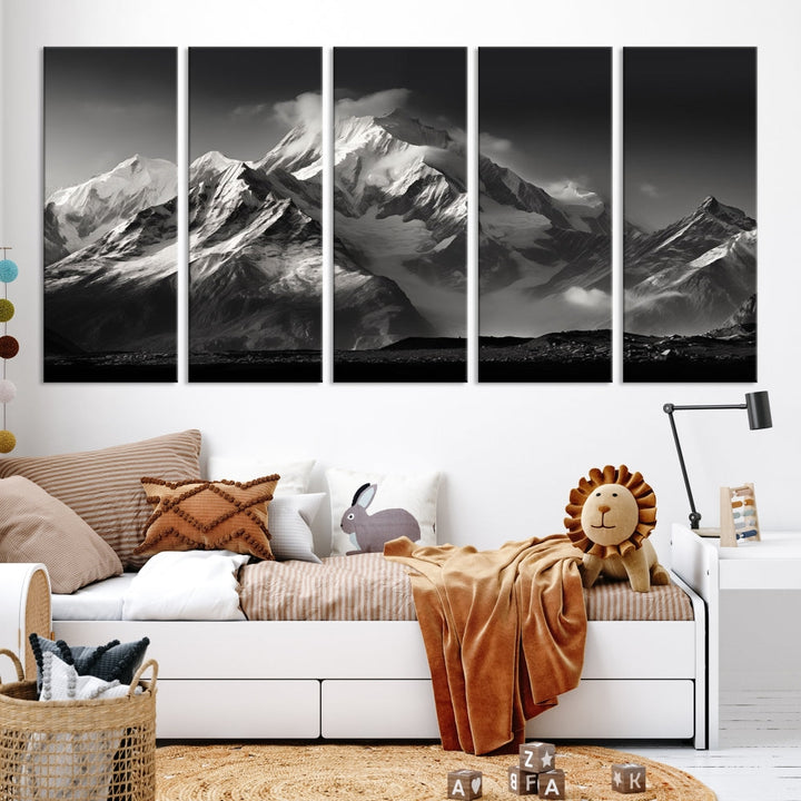 Mountain Landscape Set of Canvas Print Abstract Nature Painting