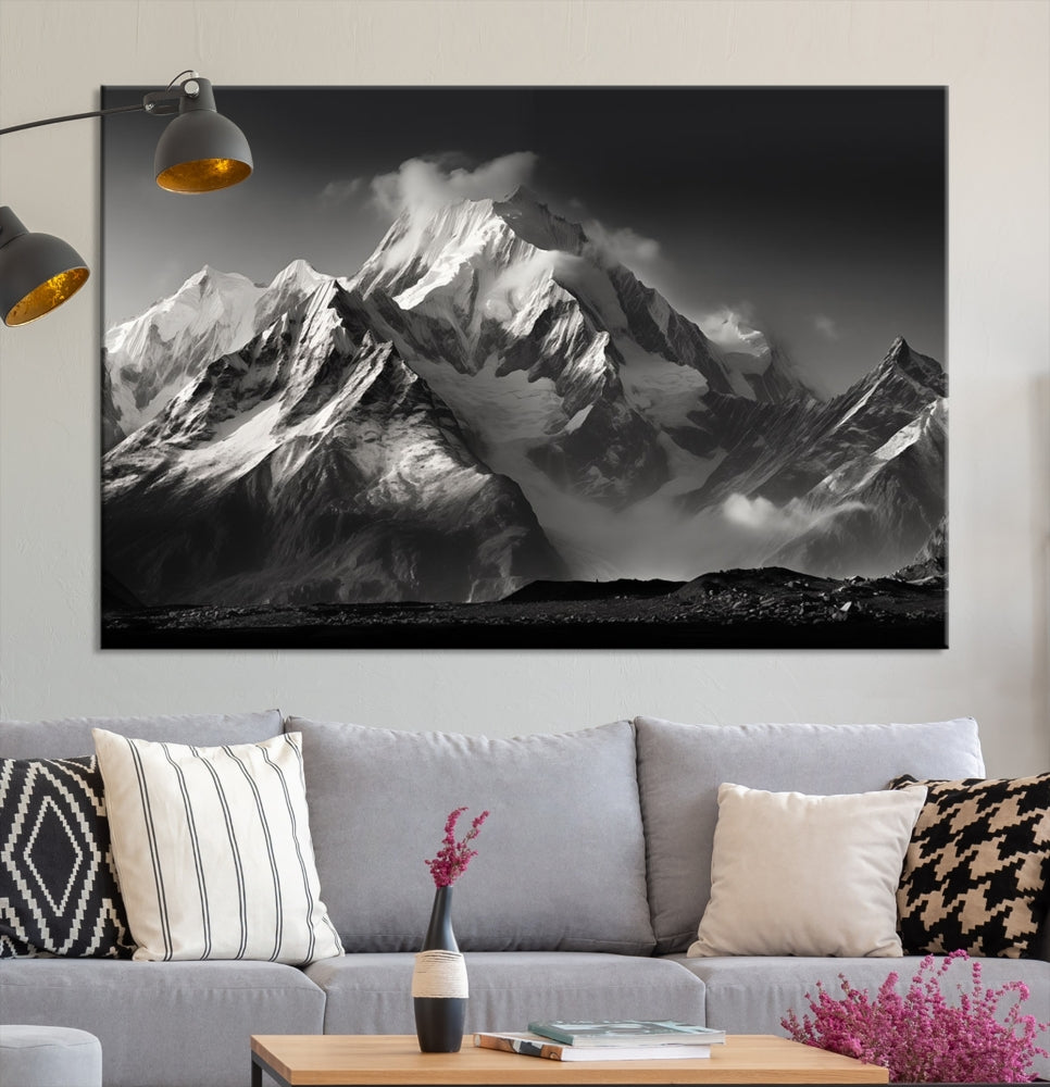 Mountain Landscape Set of Canvas Print Abstract Nature Painting