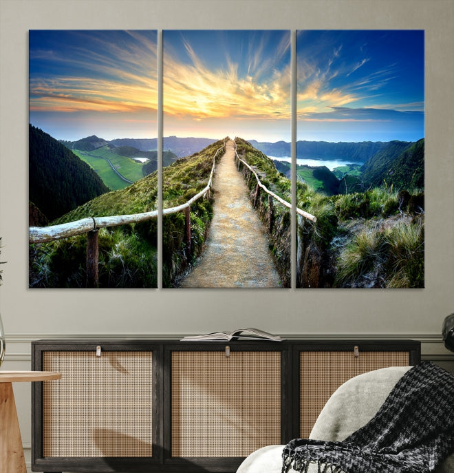 Mountain Way Beautiful Nature Canvas Wall Art Print Framed Ready to Hang