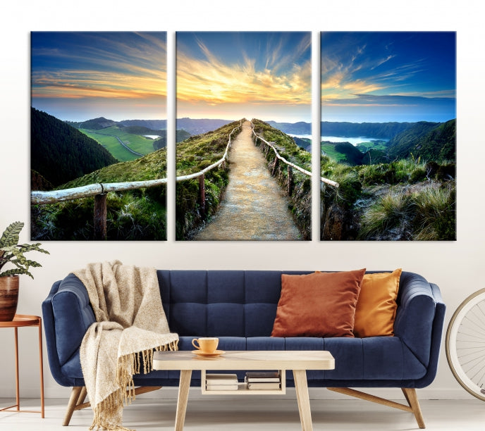 Mountain Way Beautiful Nature Canvas Wall Art Print Framed Ready to Hang