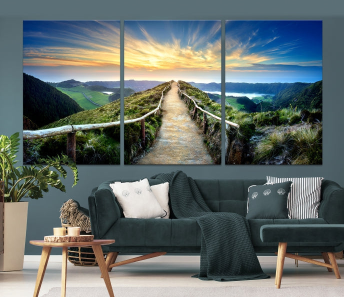 Mountain Way Beautiful Nature Canvas Wall Art Print Framed Ready to Hang