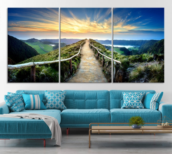 Mountain Way Beautiful Nature Canvas Wall Art Print Framed Ready to Hang