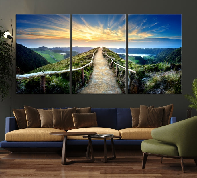 Mountain Way Beautiful Nature Canvas Wall Art Print Framed Ready to Hang