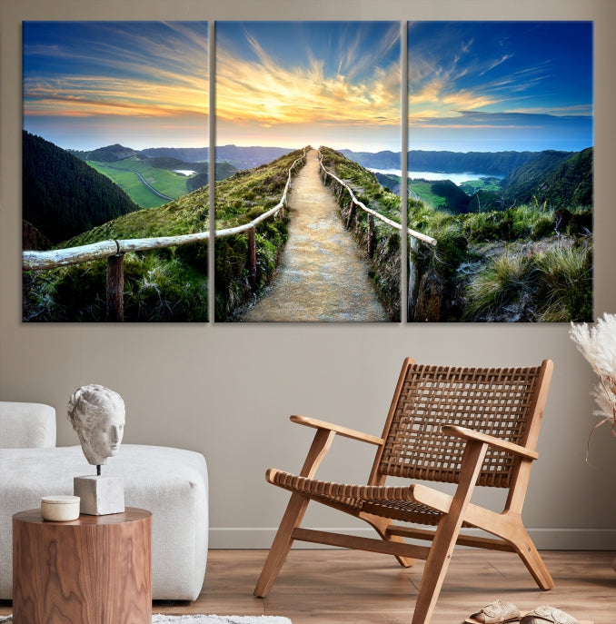 Mountain Way Beautiful Nature Canvas Wall Art Print Framed Ready to Hang