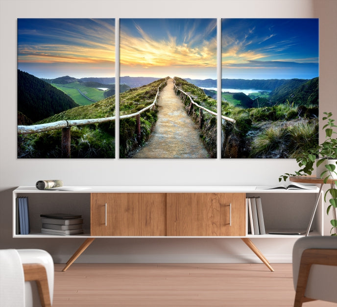 Mountain Way Beautiful Nature Canvas Wall Art Print Framed Ready to Hang